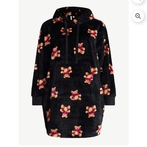 Joyspun Women's Oversized Hooded Plush Lounger Size Large (12-14)